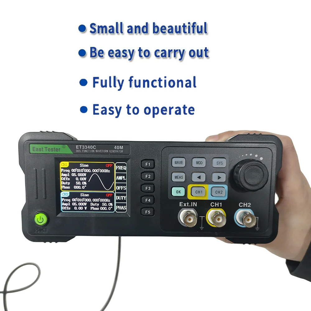 East Tester ET33C 20Mhz 40Mhz  - Dual Channel Arbitrary Waveform Function Generator 60Mhz recension och pris
